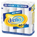 40 рулонов трехслойной туалетной бумаги Velio.