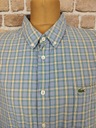 LACOSTE Modrá kockovaná košeľa Regular Fit 50 US 2XG Veľkosť 50