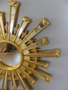 Zlaté zrkadlo VINTAGE slnko - lúče - kruh Dominujúca farba zlato