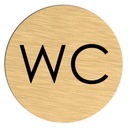 Złota tabliczka okrągła WC napis 10cm