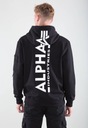 Pánska mikina s kapucňou klokanka čierna Alpha Industries 178318-03 TEPLÁ Model Alpha Industies Hoody