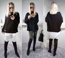 ДЖЕМПЕР OVERSIZE ТУНИКА ШЕРСТЯНОЙ ДЖЕМПЕР С ОТКРЫТЫМ ПЛЕЧОМ