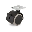 KÓŁKO MEBLOWE GUMOWE OBROTOWE FI 40 MM Z HAMULCEM