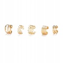 НАБОР ЗОЛОТЫХ СТАЛЬНЫХ СЕРЬГ ИЗ 5 ШТ. 12х8