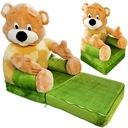 Зелёное кресло с откидной спинкой и плюшевым мишкой