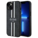 GUESS IPHONE 15 / 14 / 13 6,1-ДЮЙМОВЫЙ ЧЕРНЫЙ ЖЕСТКИЙ КЕЙС С ПОЛОСАМИ С ПЕЧАТНЫМИ ПОЛОСАМИ 4G
