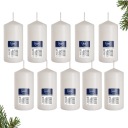 Свечи цилиндрические белые BISPOL CANDLES набор 10 шт.