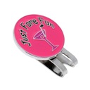 Alloy Golf Ball Marker With Golf Hat Clip Various Patterns Rose Red