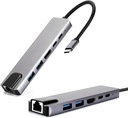 ХАБ USB-C -> HDMI 2xUSB 3.0 RJ45 LAN PD MacBook M1 АДАПТЕР 6 в 1 Thunderbolt