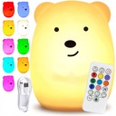 НОЧНИК ДЛЯ ДЕТЕЙ МЕДВЕДЬ СИЛИКОНОВЫЙ LED RGB USB 9 ЦВЕТОВ ПУЛЬТ ДУ