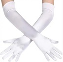 BQ62A Saténové rukavice retro biele Veľkosť uniwersalny