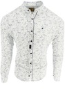 РУБАШКА МУЖСКАЯ БЕЛАЯ С УЗОРОМ ВОРОТНИКА-СТОЙКИ SDN73 XL