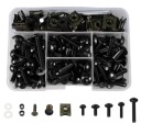 КОМПЛЕКТ МОТОЦИКЛЕТНЫХ ВИНТОВ С ПРОУШИНАМИ M5 M6 ЧЕРНЫЙ