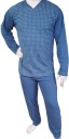Мужская пижама 3xl 4xl 5xl Grey темно -синий хлопок