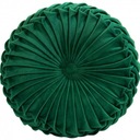 Dekoračný plisovaný vankúš velúr okrúhly fľašová zelená 35 cm NOVINKA