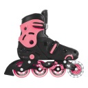 Роликові ковзани GO SKATES з переднім колесом, що світиться, розм. 34-37, чорно-рожеві