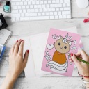 OCHRANNA KSIAZKA WZORY бавовняний льон MATERIAŁ PUPIL COLOROWY