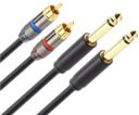 МИКРОФОННЫЙ КАБЕЛЬ 2X JACK 6.3 2X RCA MOZOS MCABLE-2JT2R