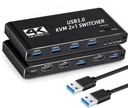 KVM-переключатель 2x1 HDMI 2.0 Переключатель USB 3.0 4K/60 Гц 4xUSB 2 компьютера