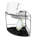 SUSZARKA DO NACZYŃ DWUPOZIOMOWA NAROŻNA OCIEKACZ DUŻA STOJĄCA CZARNA