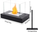 Prostokątny, szklany kominek stołowy JHY Design na bioetanol. Przenośny Kolor inny kolor