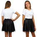 Белая БЛУЗКА С РЮШАМИ School COTTON 122