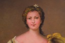 Portrét - Francúzska aristokratka - Olejomaľba - Zlatý rám Šírka produktu 34 cm