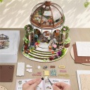 DIY ДЕРЕВ'ЯНИЙ КОТЕДЖ В МІНІАТЮРІ МОДЕЛЬ ТЕПЛИЦІ З СВІТЛОДІОДНИМ ОСВІТЛЕННЯМ І МЕБЛЯМИ купити з Польщі