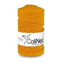 Нитка плетеная для макраме ColiNea 100% хлопок, 3мм 100м, темно-желтая