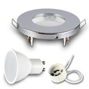 Встраиваемая галогенная лампа IP44 ВОДОНЕПРОНИЦАЕМЫЙ хром + LED GU10 7Вт 4000К