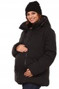 XL Tehotenská bunda kabát Happy Mama čierna s kapucňou