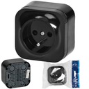 Одноповерхностная розетка с черным контактом IP20 ORNO ToDo