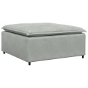 Модульный диван с подставкой для ног и подушками Velvet Light Grey
