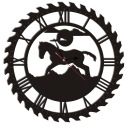 ZG18 черные настенные часы лошадь