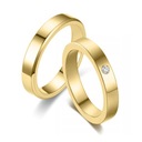 КО21 ЗОЛОТЫЕ ОБРУЧАЛЬНЫЕ КОЛЬЦА ЦИРКОНИЙ ПАРА СТАЛИ 316