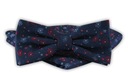 Мужской галстук-бабочка с нагрудным платком - Alties - Темно-синий с цветами