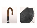 Мужской зонт длинный черный с деревянной ручкой 114см стекловолокно