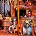 Domček Book Nook Spoločná izba Škola mágie CuteBee Kúzlo Potter 3D kniha Počet prvkov 259