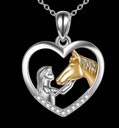 Детское ожерелье Лошадь Лошадь в Сердце Серебро Золото Симпатичное Красивое