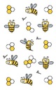 Временные ТАТУ Пчела Лист Пчела M124