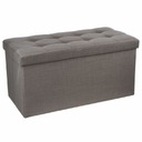 БОЛЬШАЯ СЕРАЯ СТЕГАНАЯ ДВОЙНАЯ КОРОБКА ДЛЯ ХРАНЕНИЯ