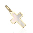 Золотой крестик с перламутром, золото пр.585