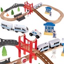 Деревянный поезд, Поезд на батарейках, рельсы, детский набор машин, XL, 3,2 м