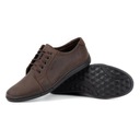Мужские кожаные туфли POLBUT POLSKIE на шнуровке 320 темно-коричневые 40