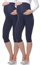 Legginsy ciążowe 3/4 capri getry 2Pak wiskoza BE-03 Granatowy/Granatowy XXL