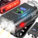 LAMPKA ROWEROWA LED PRZÓD + TYŁ NA USB MOCNA OŚWIETLENIE 1600LM POWERBANK