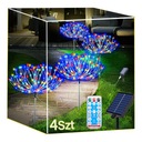 4 шт. СОЛНЕЧНЫЕ САДОВЫЕ ОГНИ Одуванчик ДЕРЕВО ФЕЙЕРВЕРК УКРАШЕНИЕ 480 светодиодов