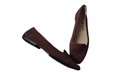 BRĄZOWE SKÓRA ZAMSZOWA BALERINKI FRENCH SOLE R.37