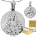 СЕРЕБРЯНАЯ ДВУСТОРОННЯЯ МЕДАЛЬ С МАТЕРЬЮ ИИСУСОМ