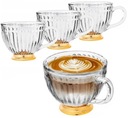 НАБОР ИЗ 4 БОЛЬШИХ ЧАШЕК ДЛЯ КОФЕ, ЧАЯ, 430 МЛ LILY GOLD STEP